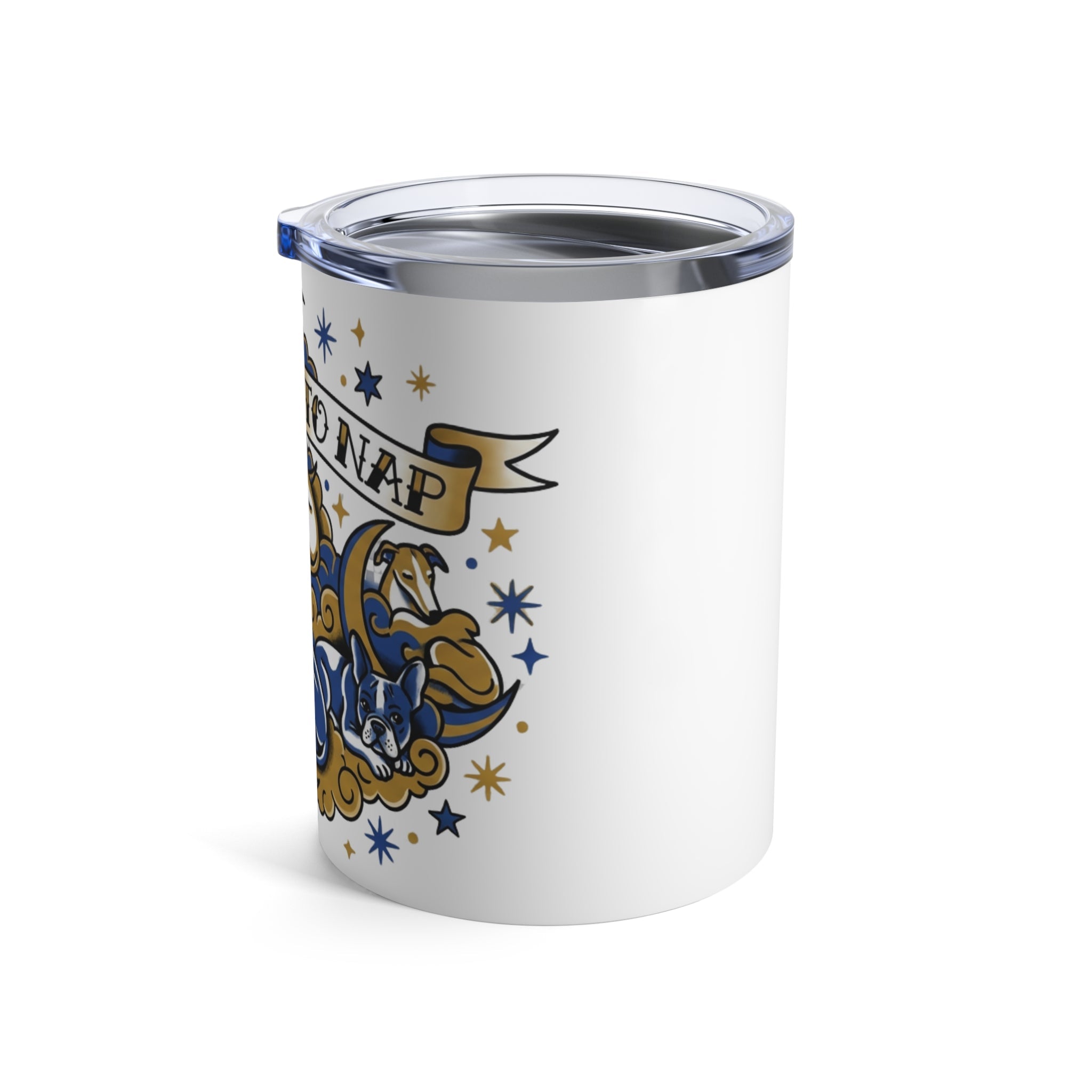 Tattoo Flash Pups - Born to Nap 12oz Short Tumbler