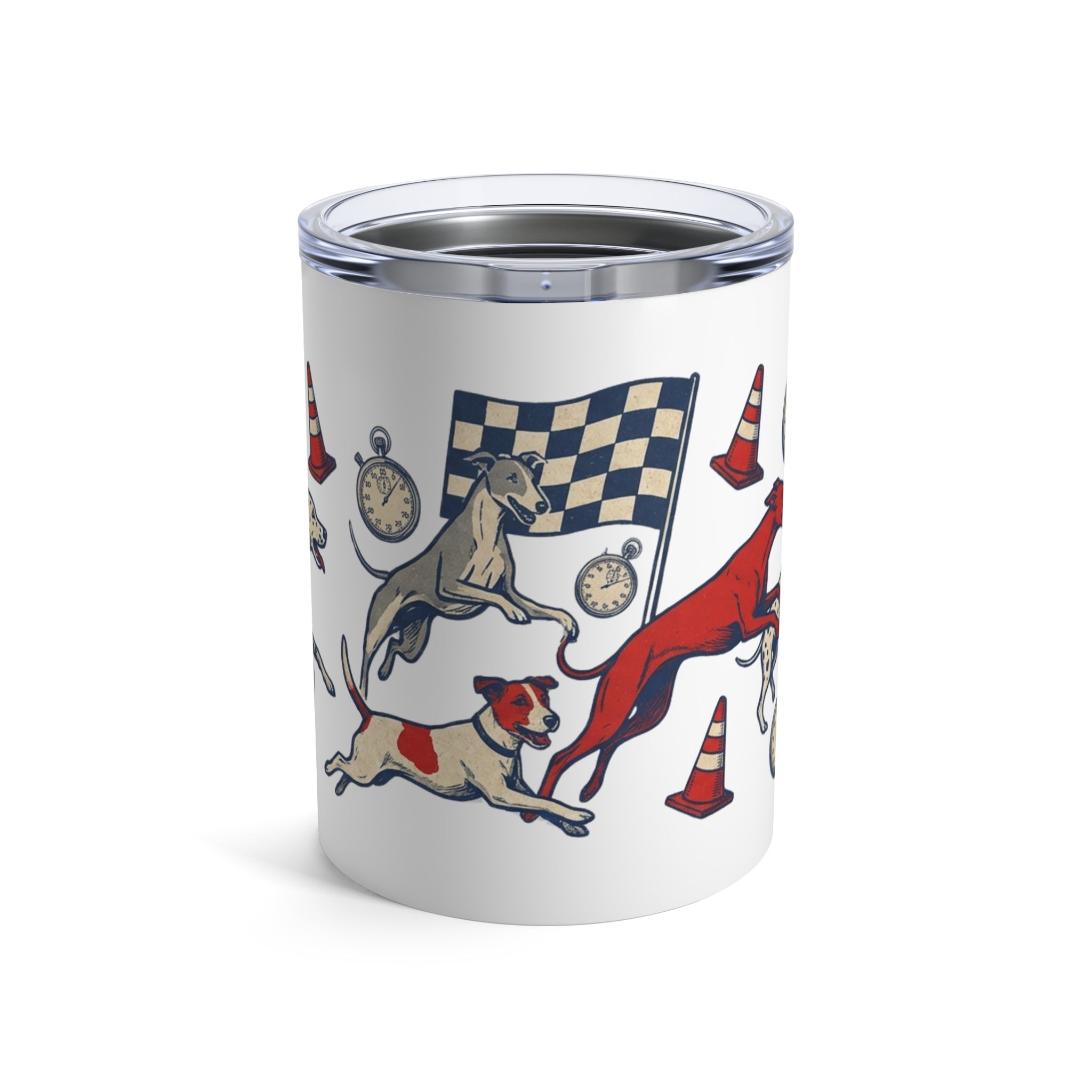 Pit Stop Pups - Checkered Flag Finish 12oz Short Tumbler