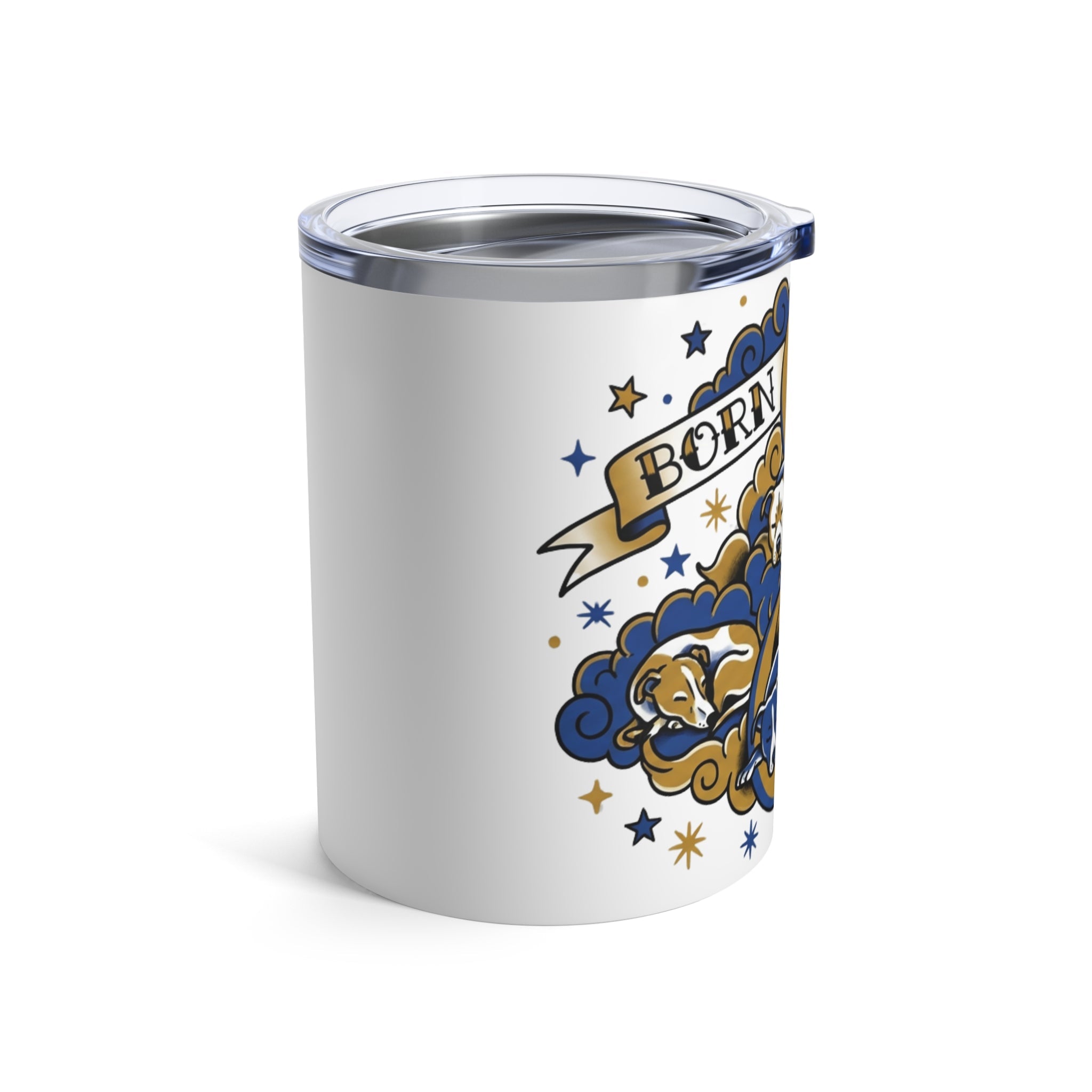 Tattoo Flash Pups - Born to Nap 12oz Short Tumbler