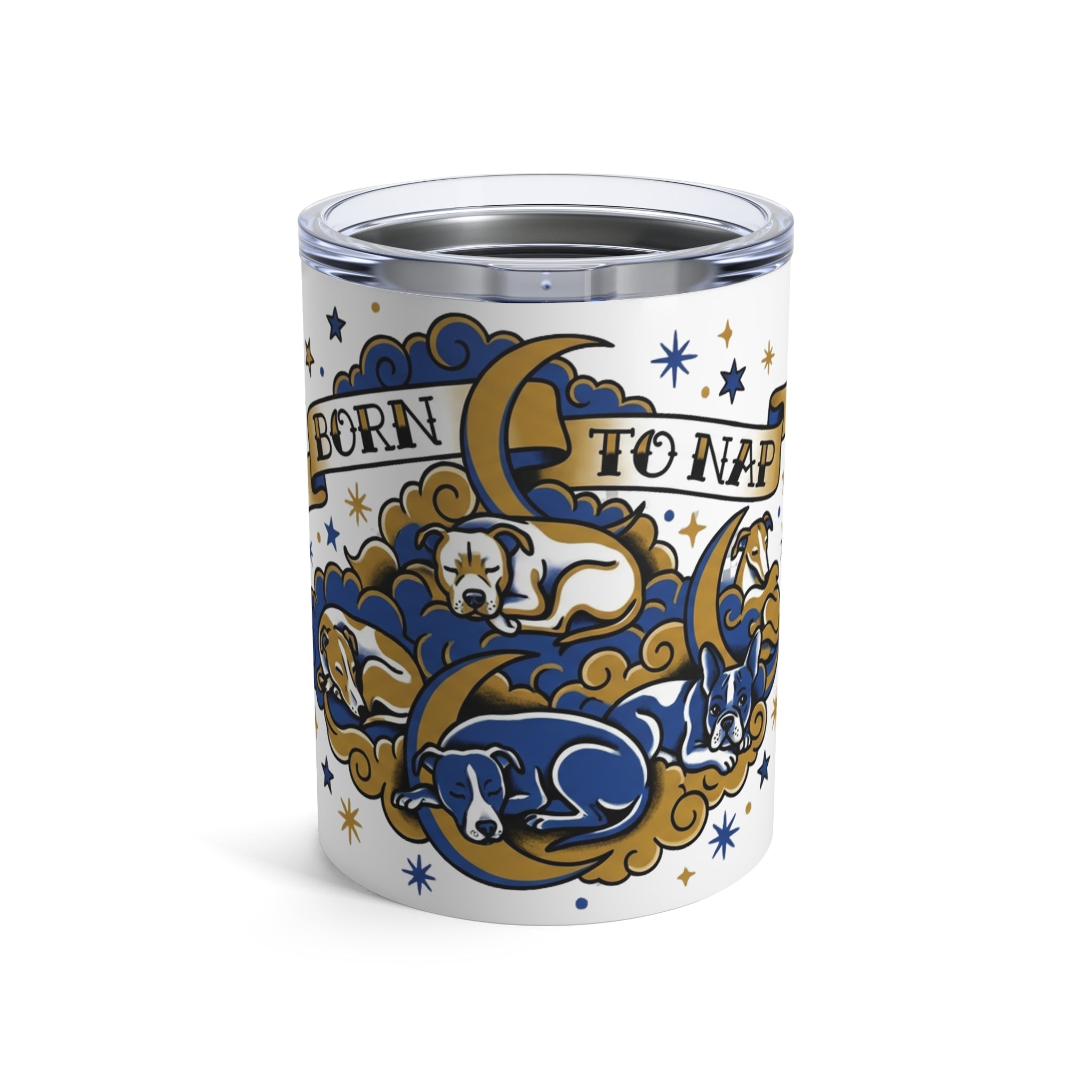 Tattoo Flash Pups - Born to Nap 12oz Short Tumbler