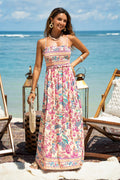 Cupshe Womens Papaya Punch Floral Maxi Beach Dress , Small
