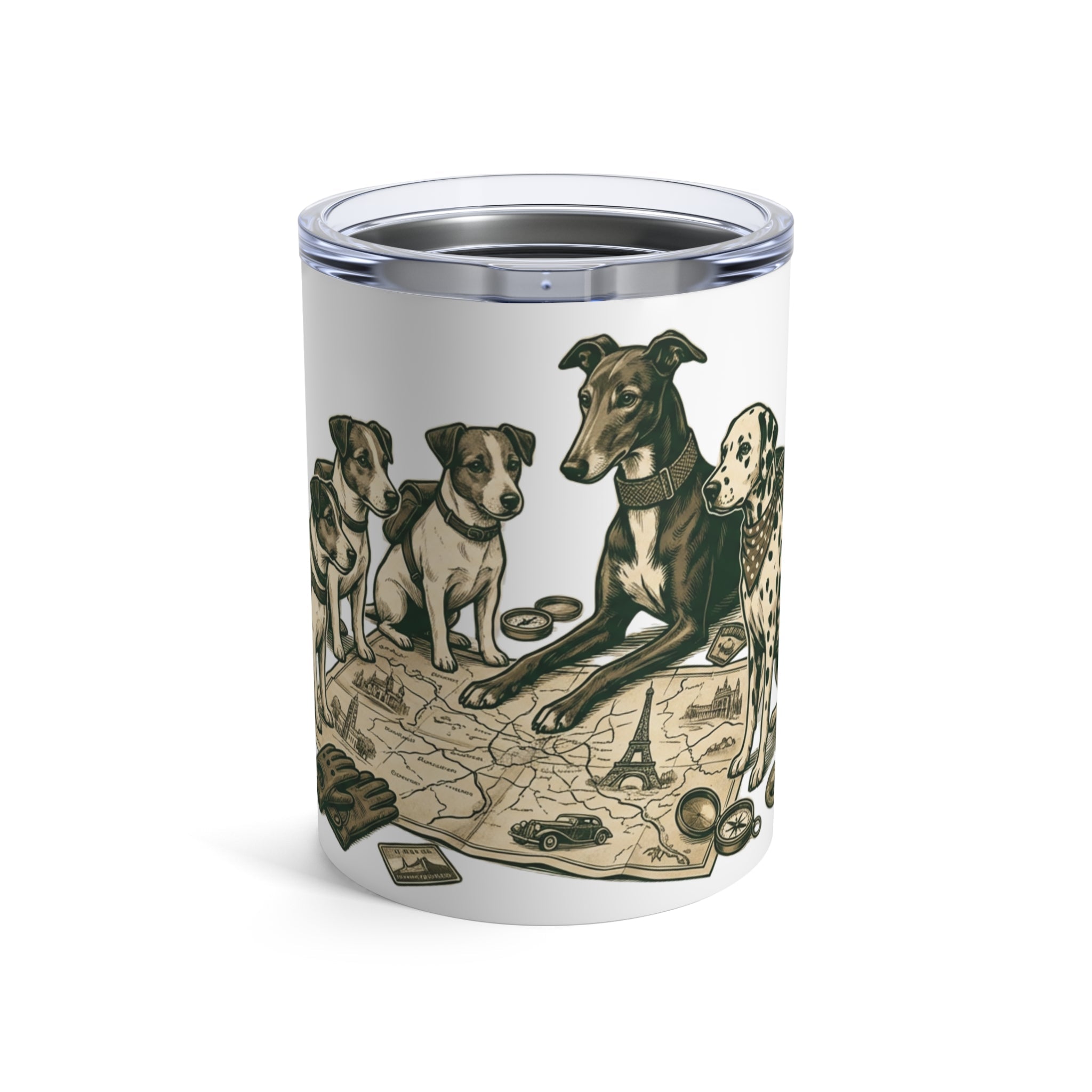 Pit Stop Pups - Alpine Rally Map 12oz Short Tumbler