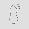 Floating Pearl Necklace Black Cord