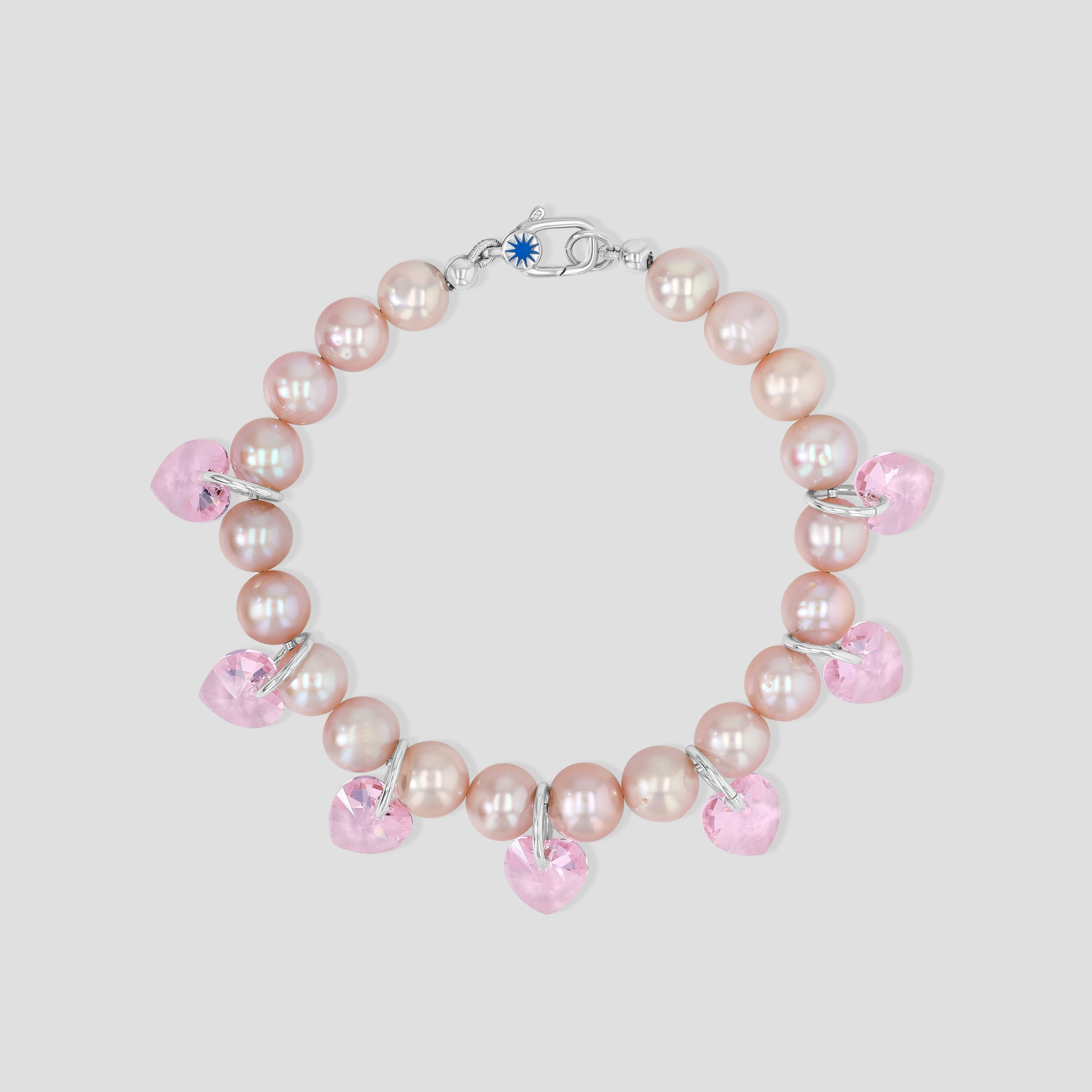 Pink Pearl Heart Bracelet