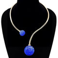 Bold Rhinestone Balls Hinge Necklace Set