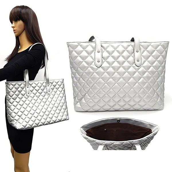 Weaving Quilted Pattern Soft Tote Bag