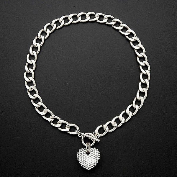 Heart of Chain Texture Necklace