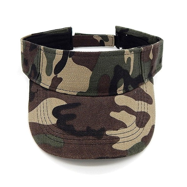Green Camouflage Pattern Sun Visor Hat