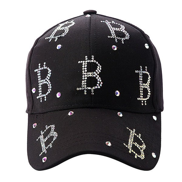 Bitcoin Rhinestone Baseball Cap