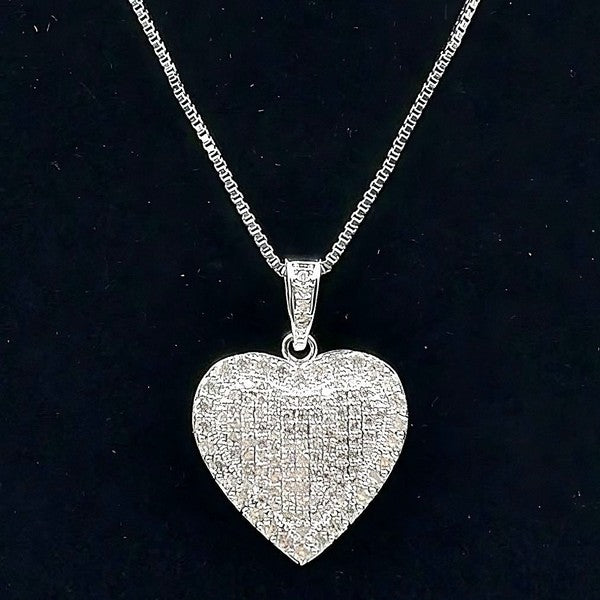 Shimmering Cubic Zirconia Heart Pendant Necklace