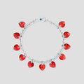 Silver Red Heart Bracelet