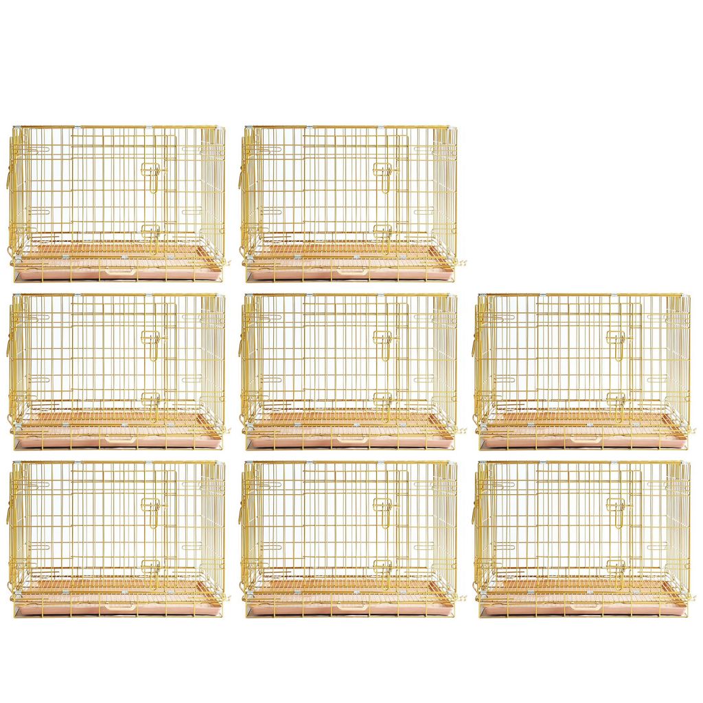 24-42" Collapsible Copper Gold Dog Crate GLD24-42