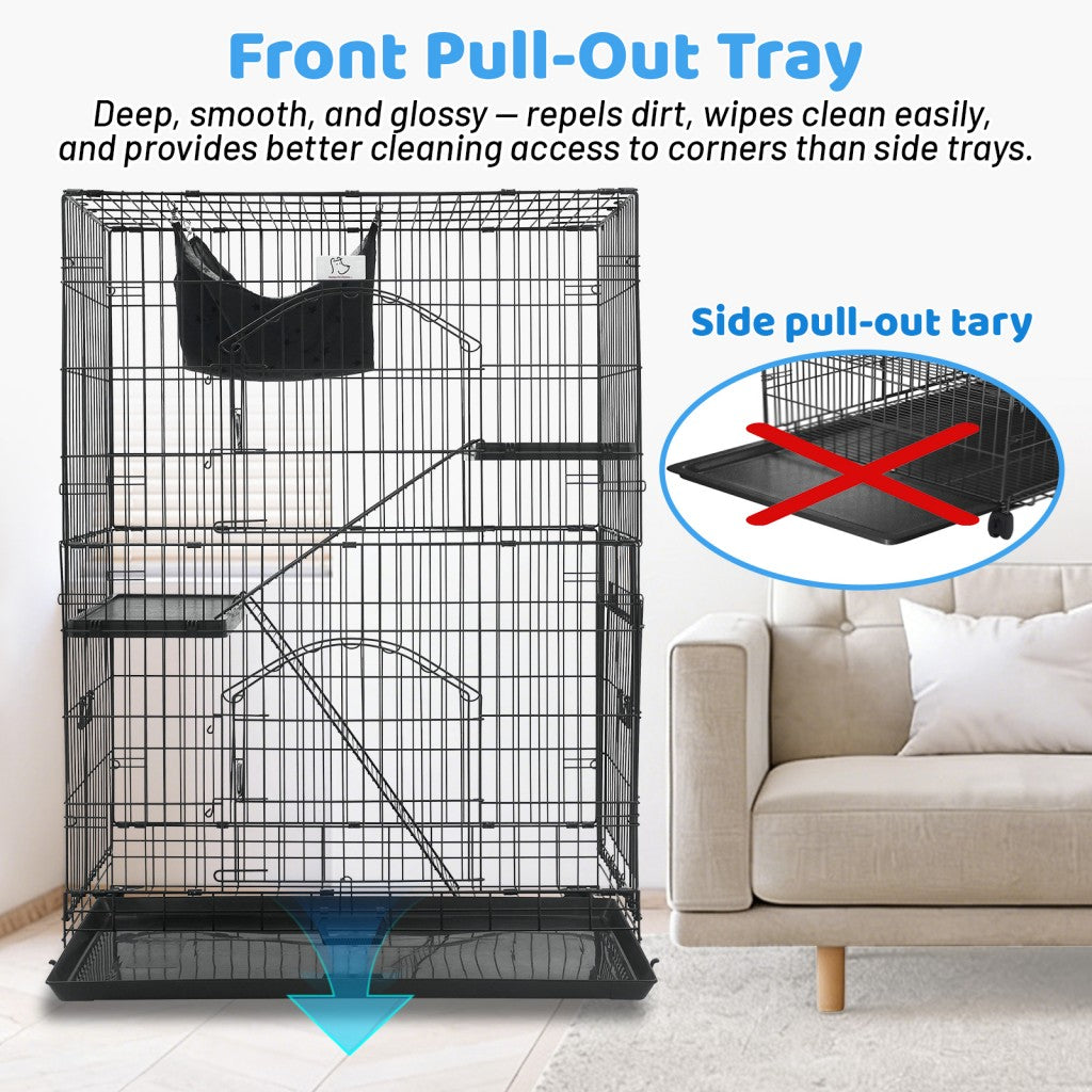 50 Inch 3-Tier Cat Cage with Plastic Platforms CT52