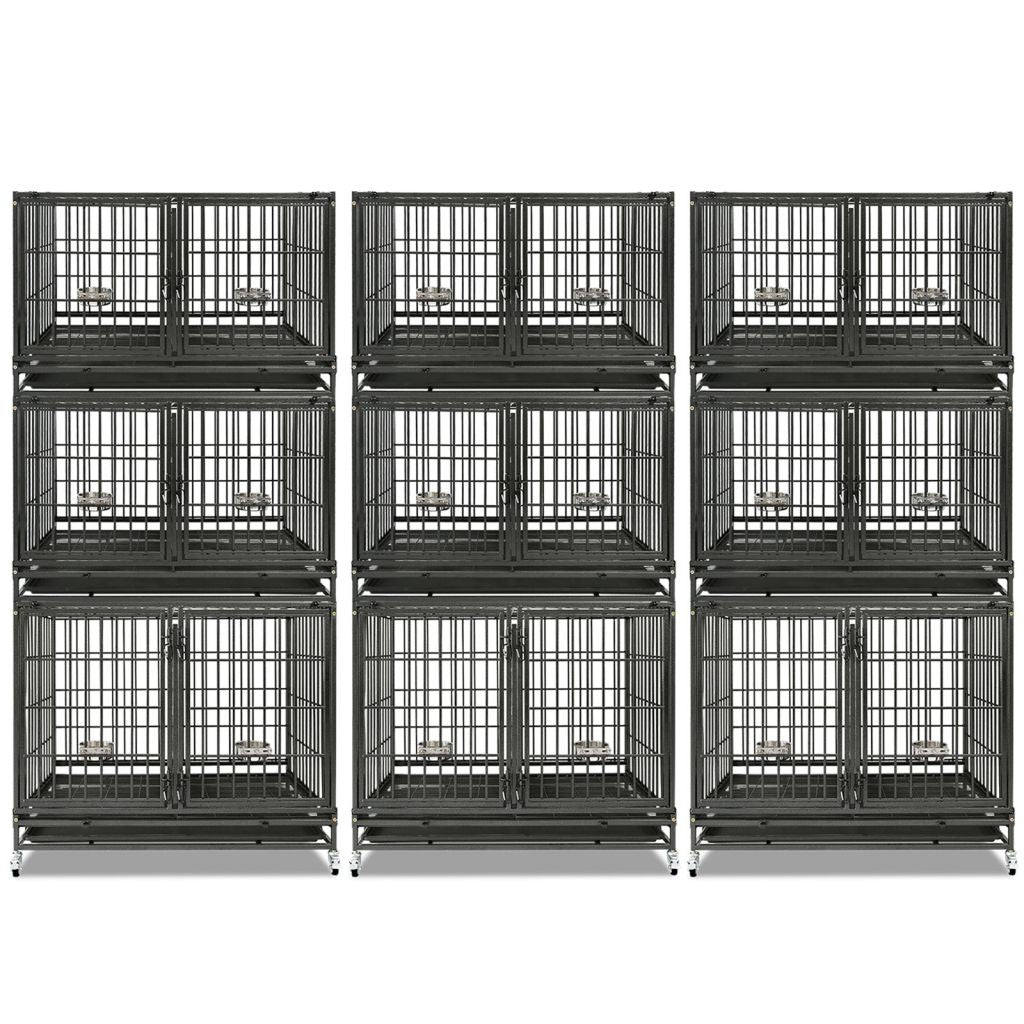 43" Three-Tier Foldable Dog Crate 43TTS