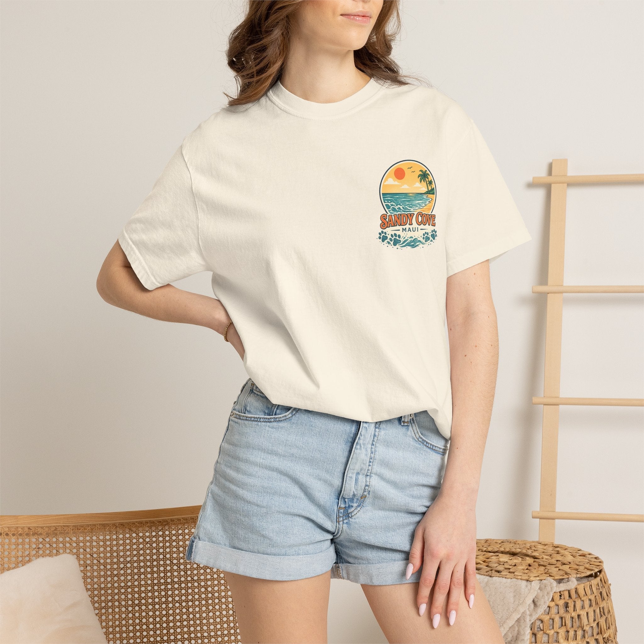 Sandy Cove Maui “Sand Digger” Retro Beach Tee (Dachshund)