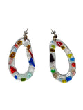 Handmade Michigan Recycled Glass Resin Hoops | Champagne Gold