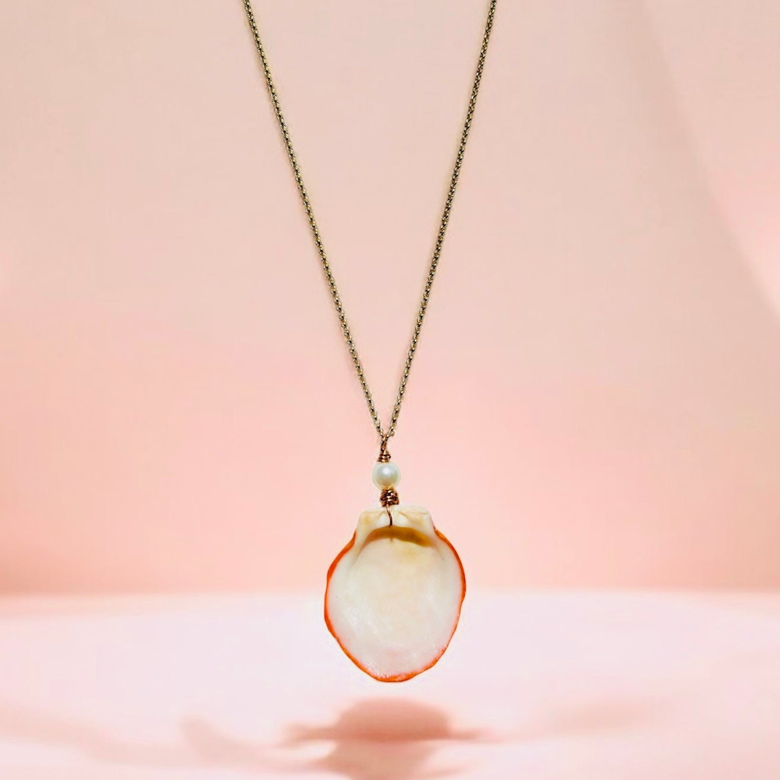 Ancient Sun & Sea – Handcrafted Lion’s Paw Shell & vintage Pearl Statement Necklace