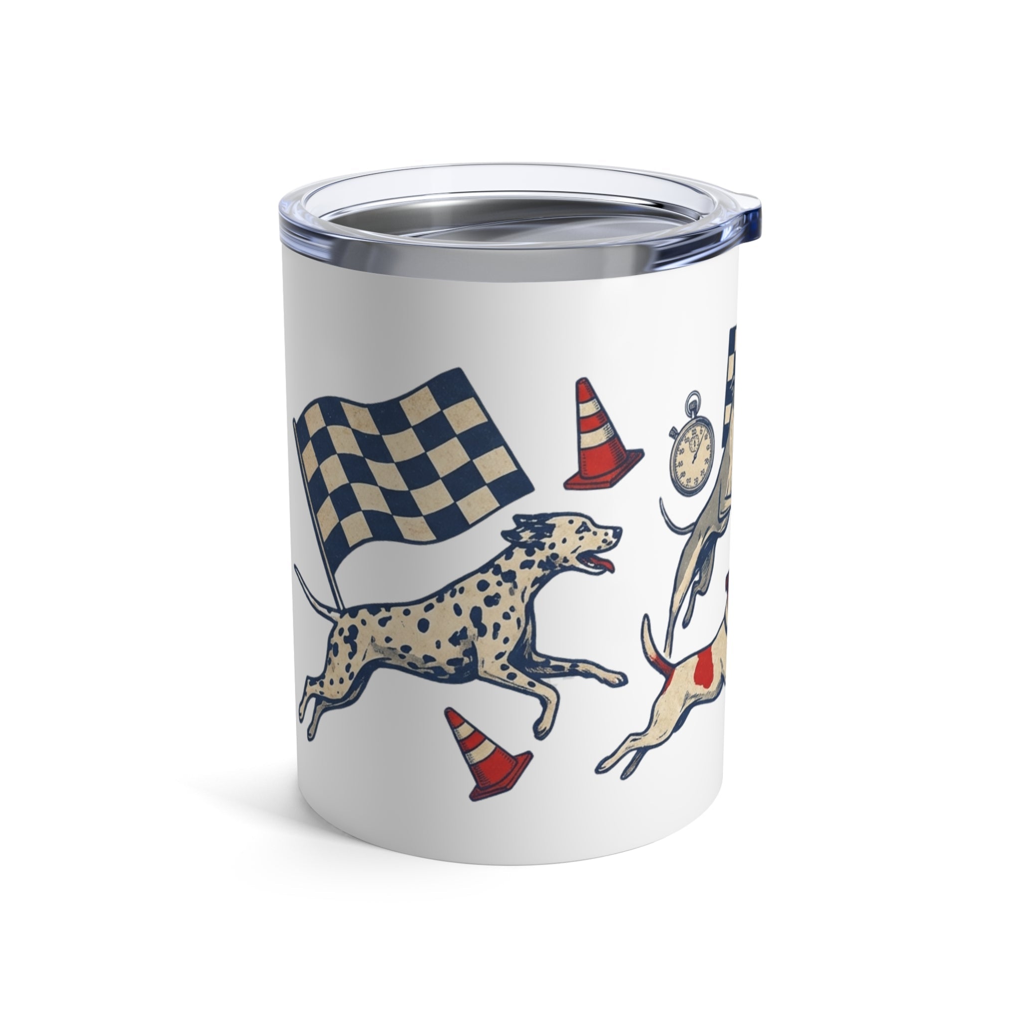 Pit Stop Pups - Checkered Flag Finish 12oz Short Tumbler