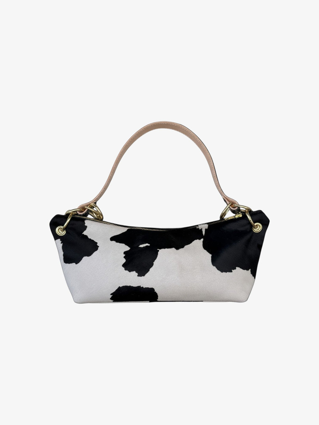 Blair Shoulder Bag, Cow Print-Black