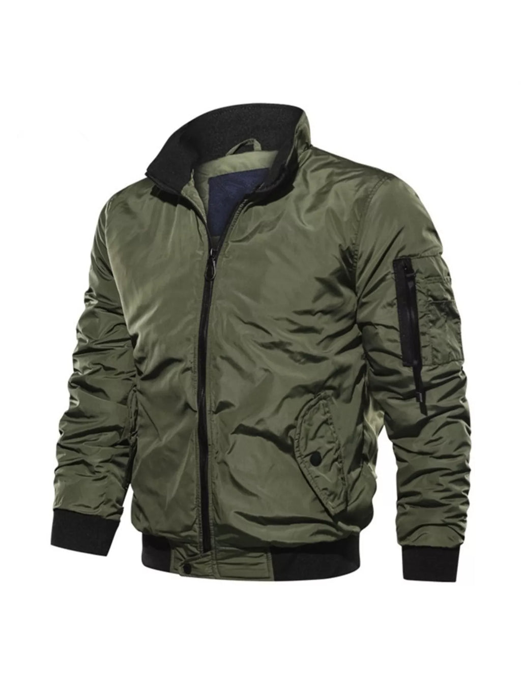 Men's Plus Size Zip Up Lightweight Bomber Jacket
