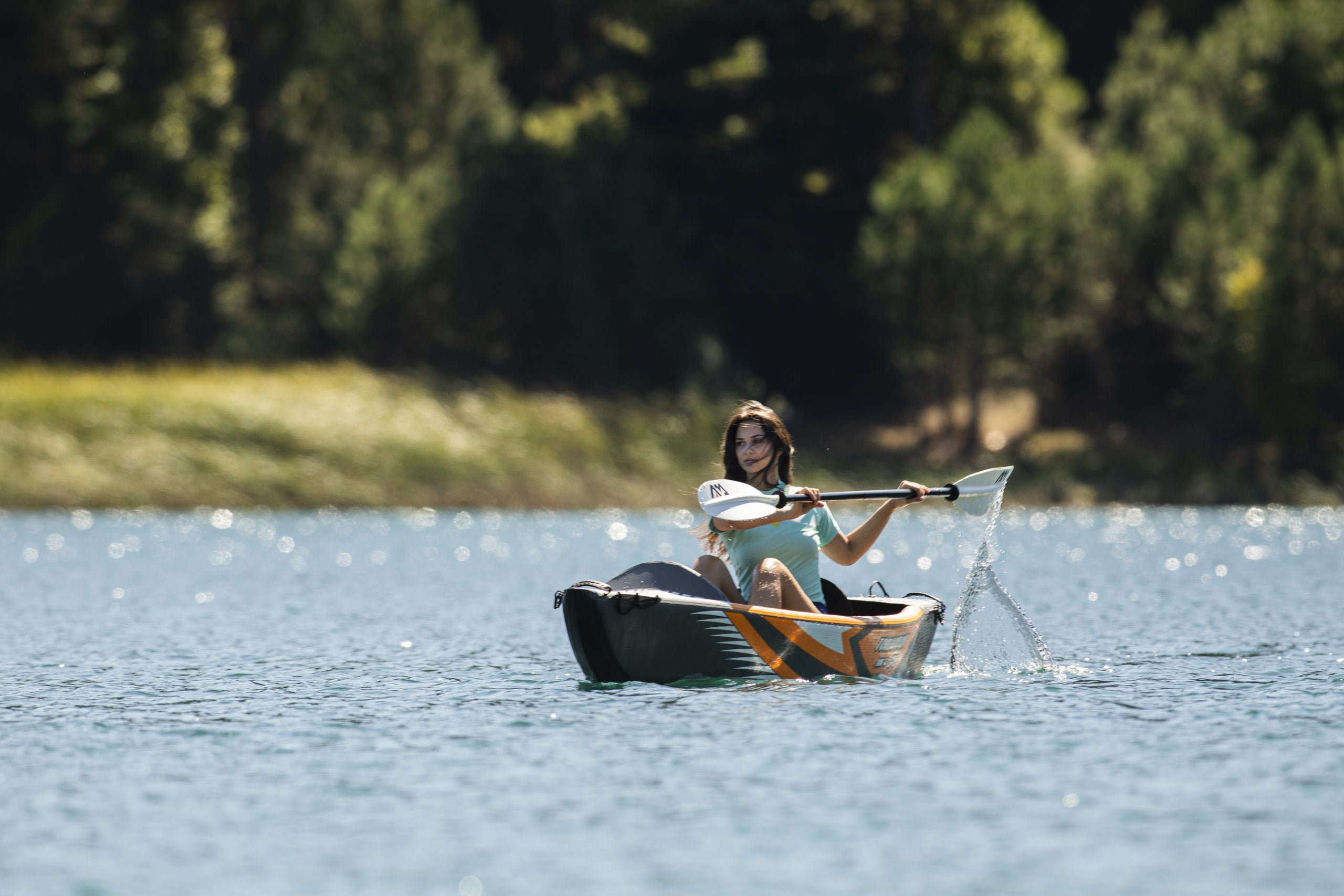 Aqua Marina TOMAHAWK AIR-K 12'4" Inflatable High Pressure Speed Kayak / Canoe