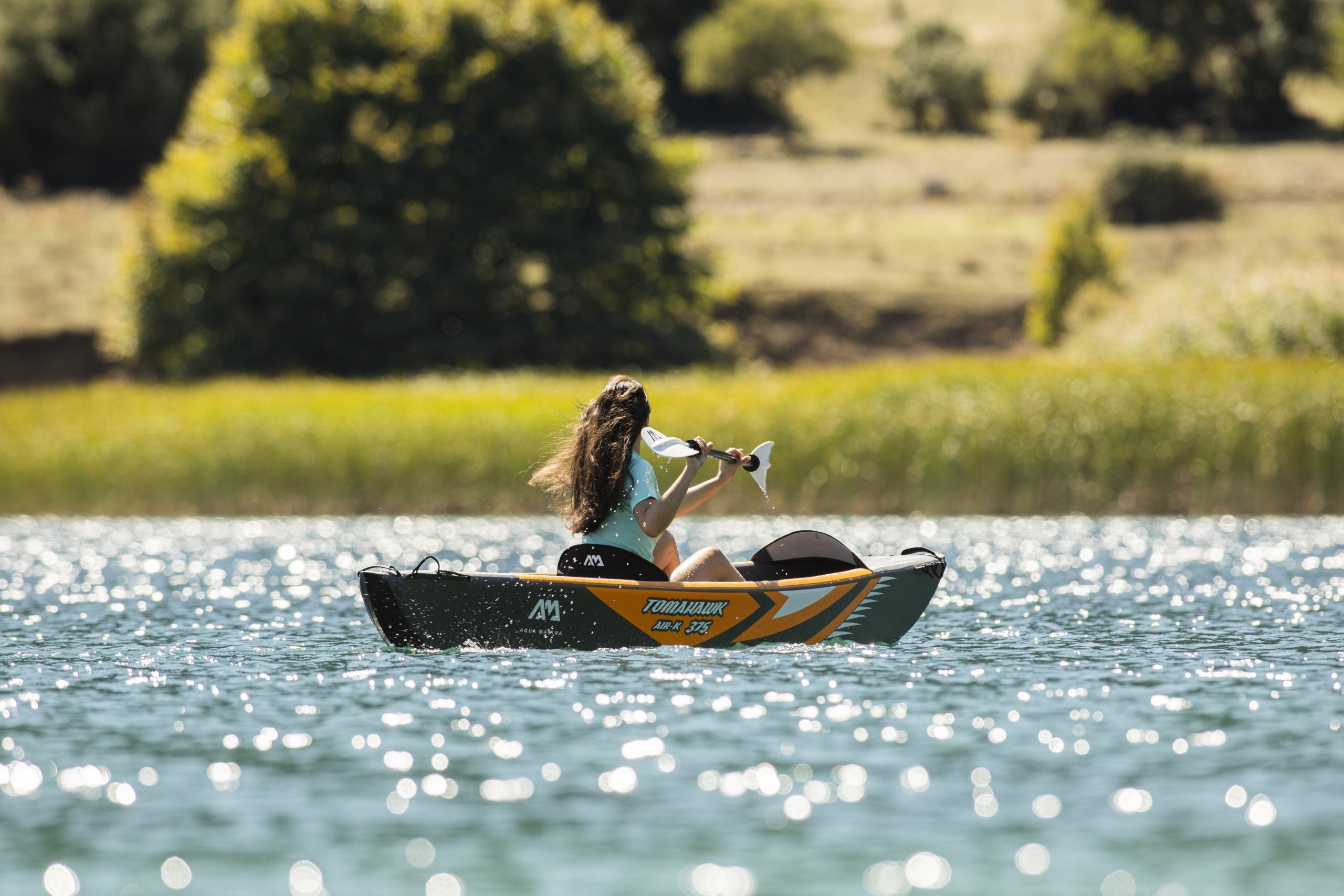 Aqua Marina TOMAHAWK AIR-K 12'4" Inflatable High Pressure Speed Kayak / Canoe
