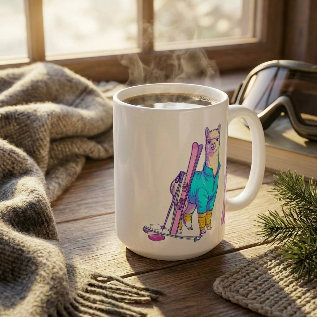 Après-Ski Alpacas - Neon Slopes Squad - 15oz Mug
