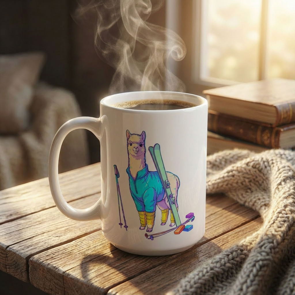 Après-Ski Alpacas - Neon Slopes Squad - 15oz Mug