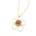 Astrid pink agate flower necklace