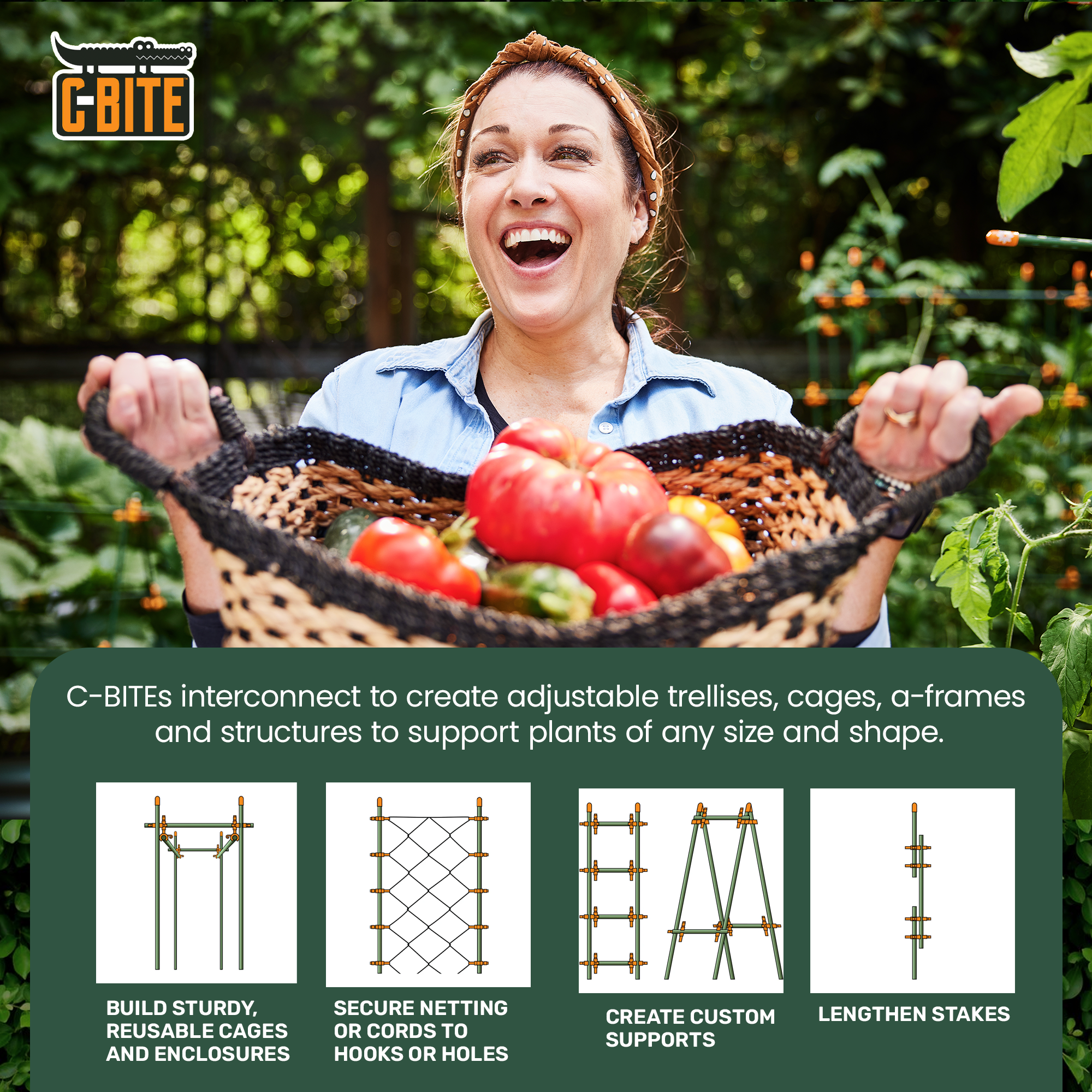 6' Monster Plant Support!  Custom Trellis & Tomato Cage Kit - The All Purpose Heavy Lifter