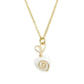Be Mine mother of pearl and gold heart pendant necklace