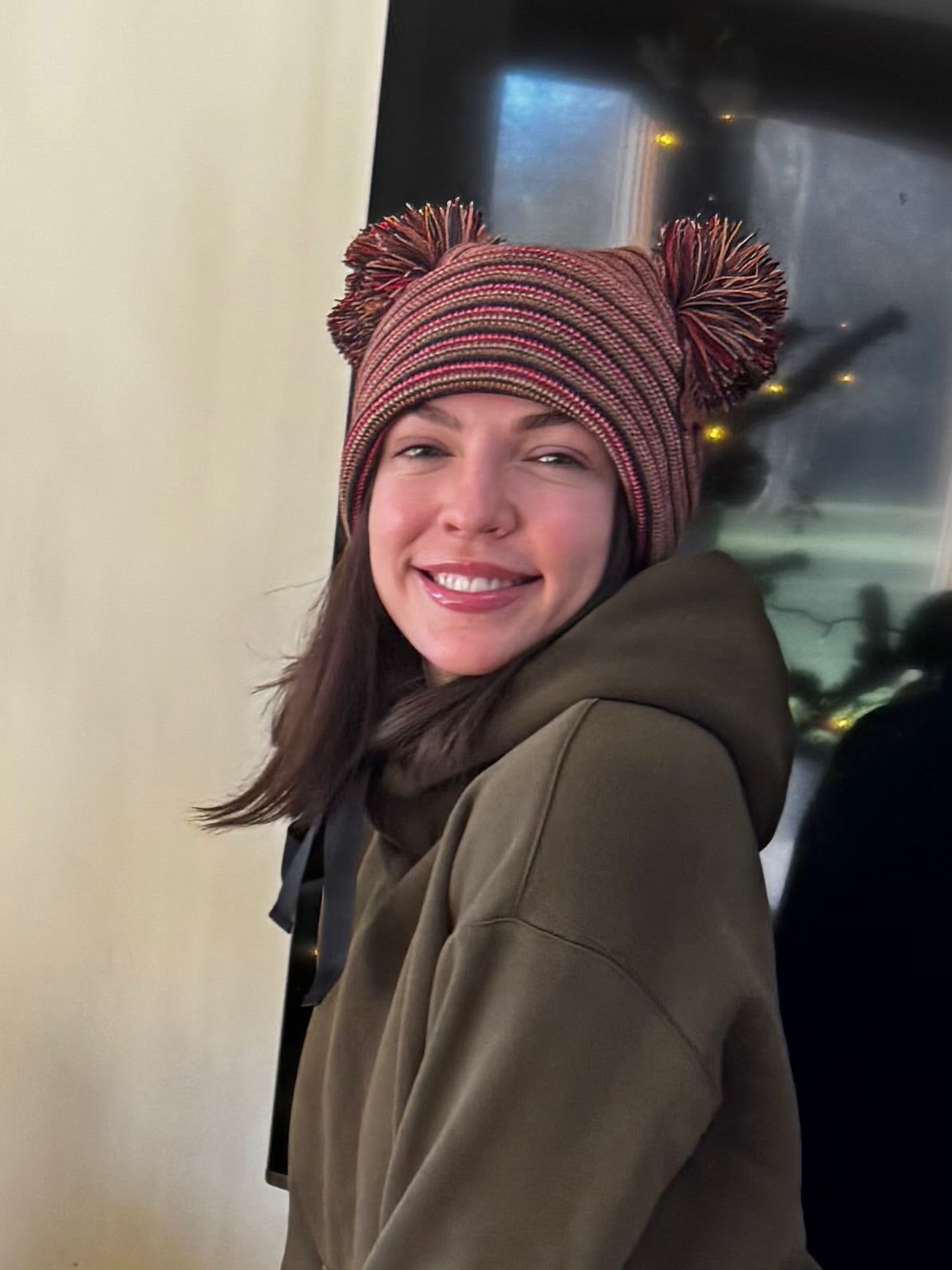 Haakwear Double Pom Pom, H Stitch Beanie, Multi Color Hat, Made in USA