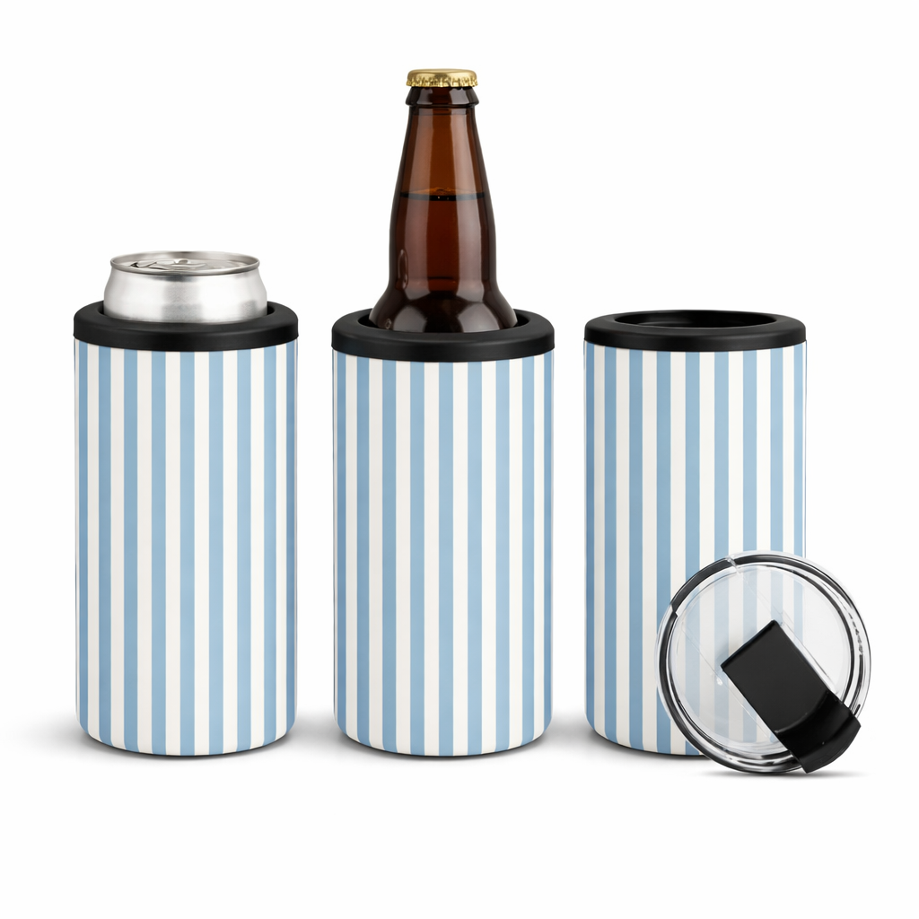 4-in-1 Coastal Blue Pinstripe Tumbler