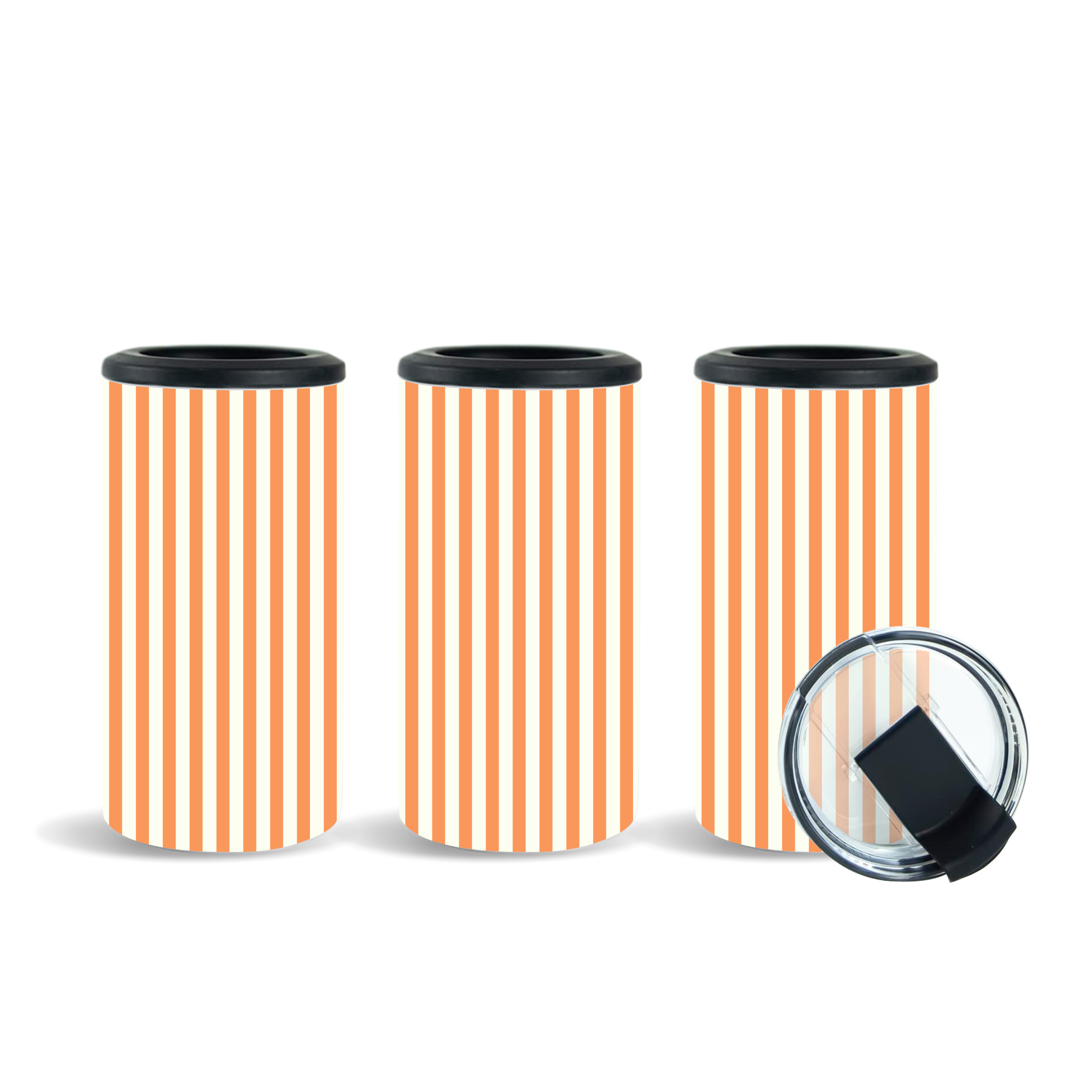 4-in-1 Bright Orange Pinstripe Tumbler
