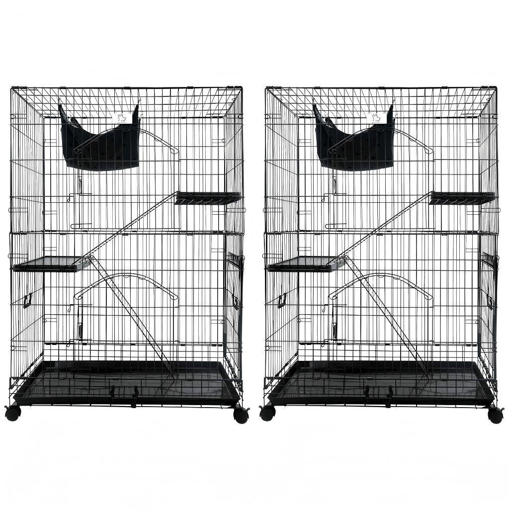 50 Inch 3-Tier Cat Cage with Plastic Platforms CT52