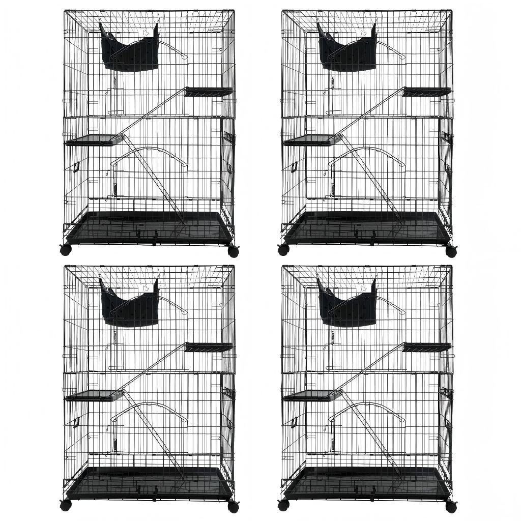 50 Inch 3-Tier Cat Cage with Plastic Platforms CT52