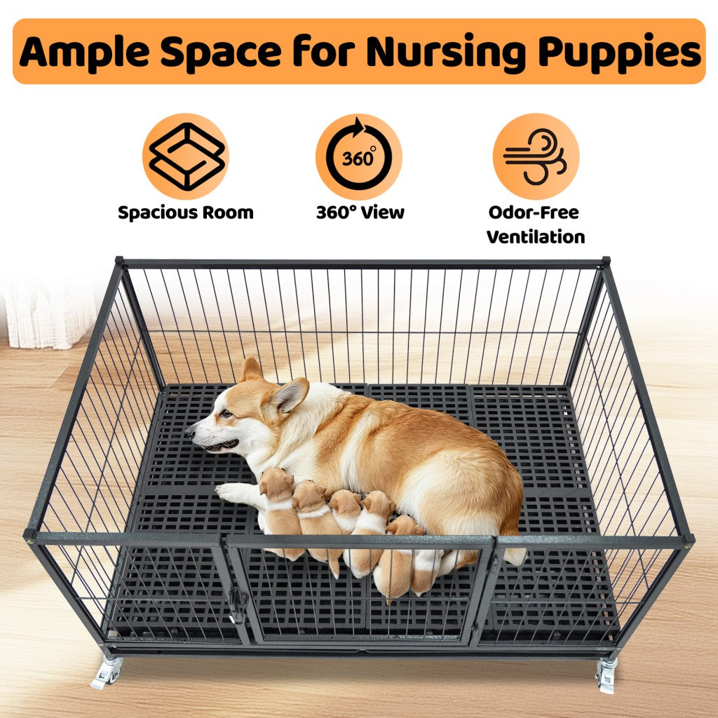 42" Stackable Dog Crate 43T+WHLP02