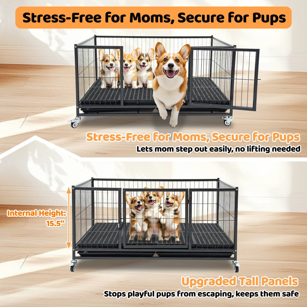 42" Stackable Dog Crate 43S+WHLP02