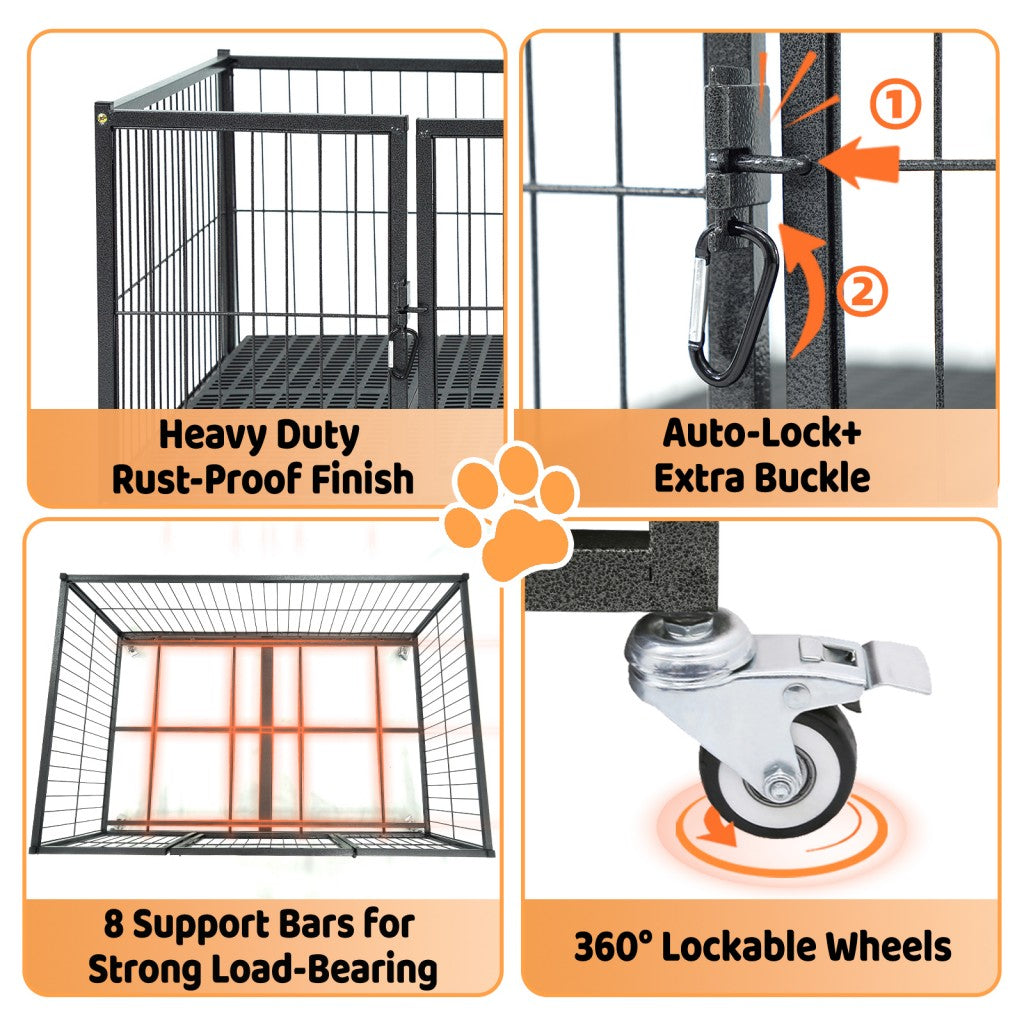 42" Stackable Dog Crate 43T+WHLP02