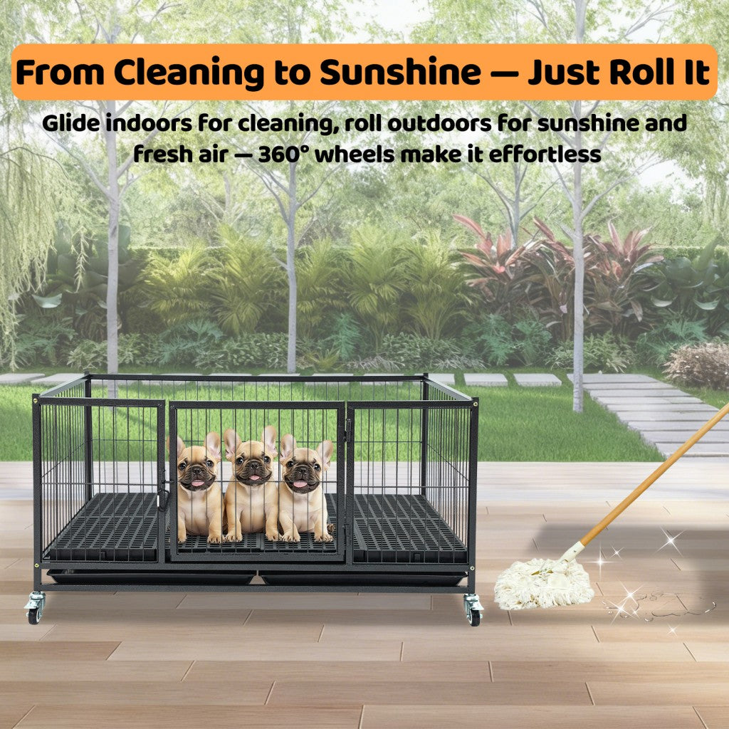 42" Stackable Dog Crate 43S+WHLP02
