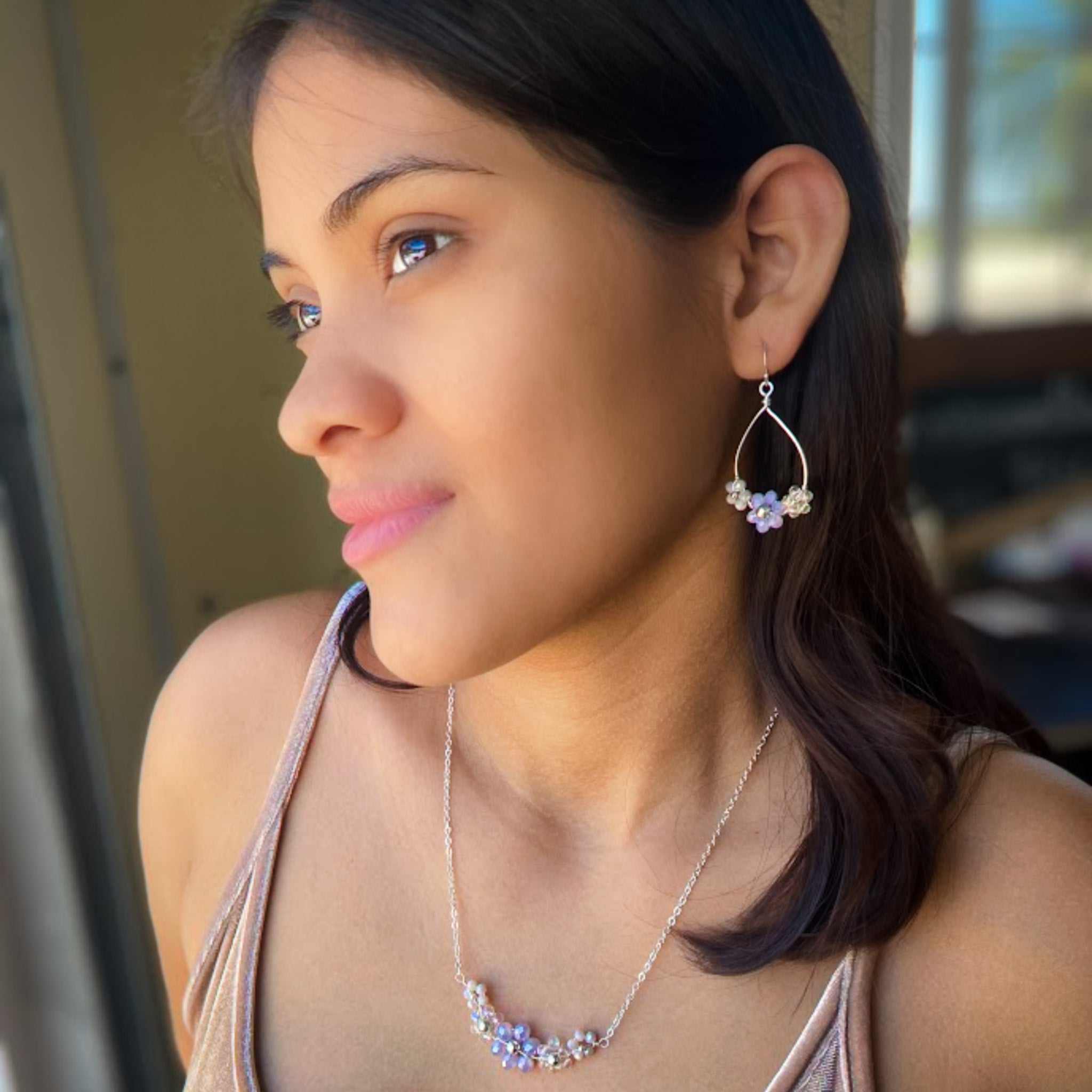 Daphne teardrop flower earrings