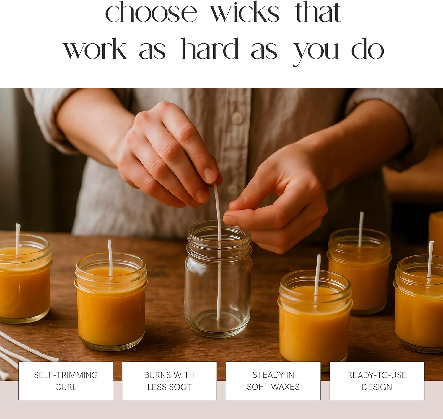 ECO Wicks, 6" Length Pack of 100