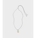 Floating Pearl Necklace Silver Cord