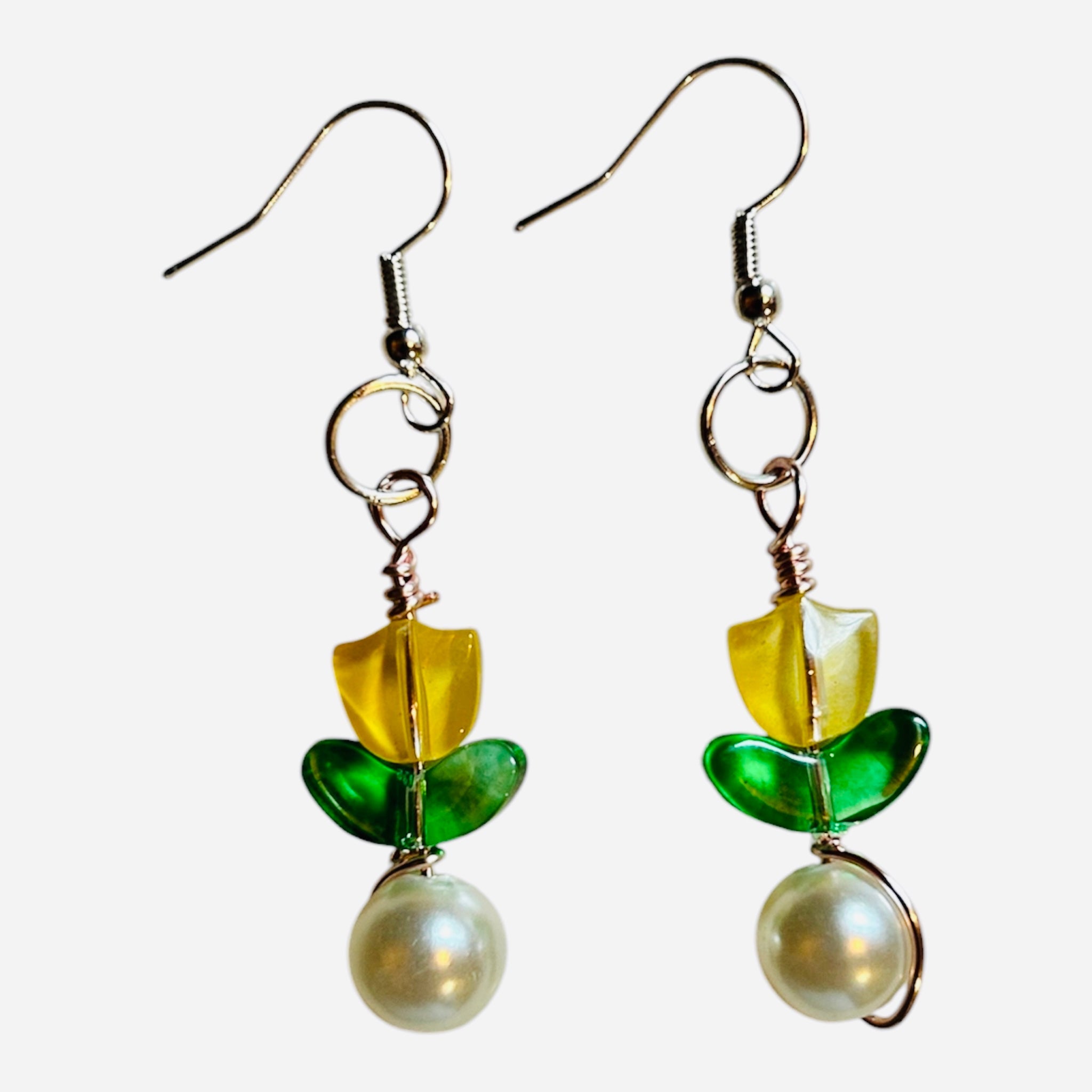 Beaded Tulip Earrings With Sterling Silver Hooks Michigan