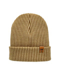 HAAKWEAR Cuffed Wide Ribbed Striped Beanie / Hat, Brown / Beige, Limited Edition - Made in USA