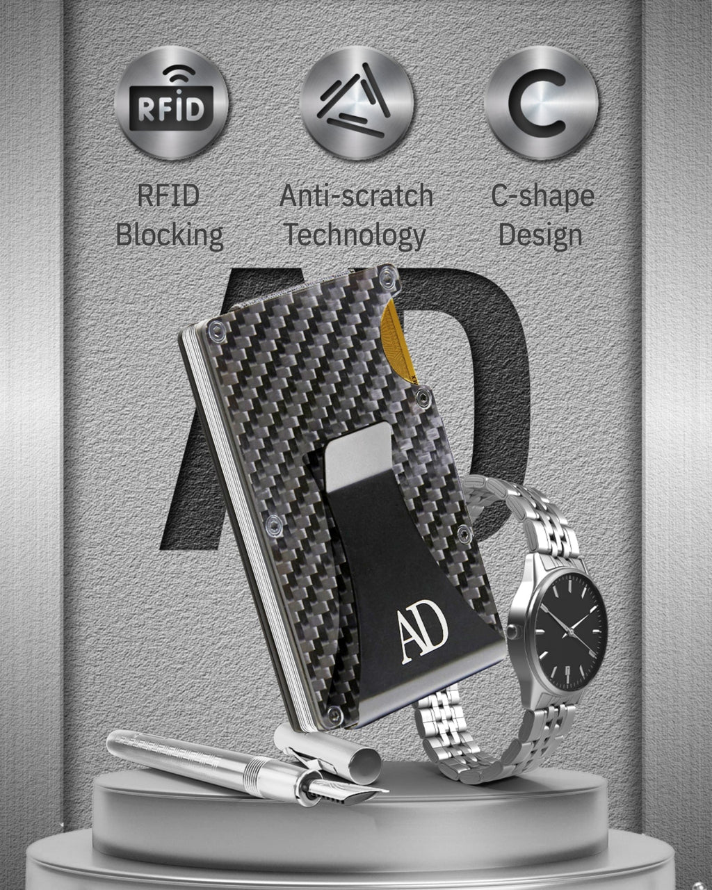 Carbon Fiber Money Clip Card Case