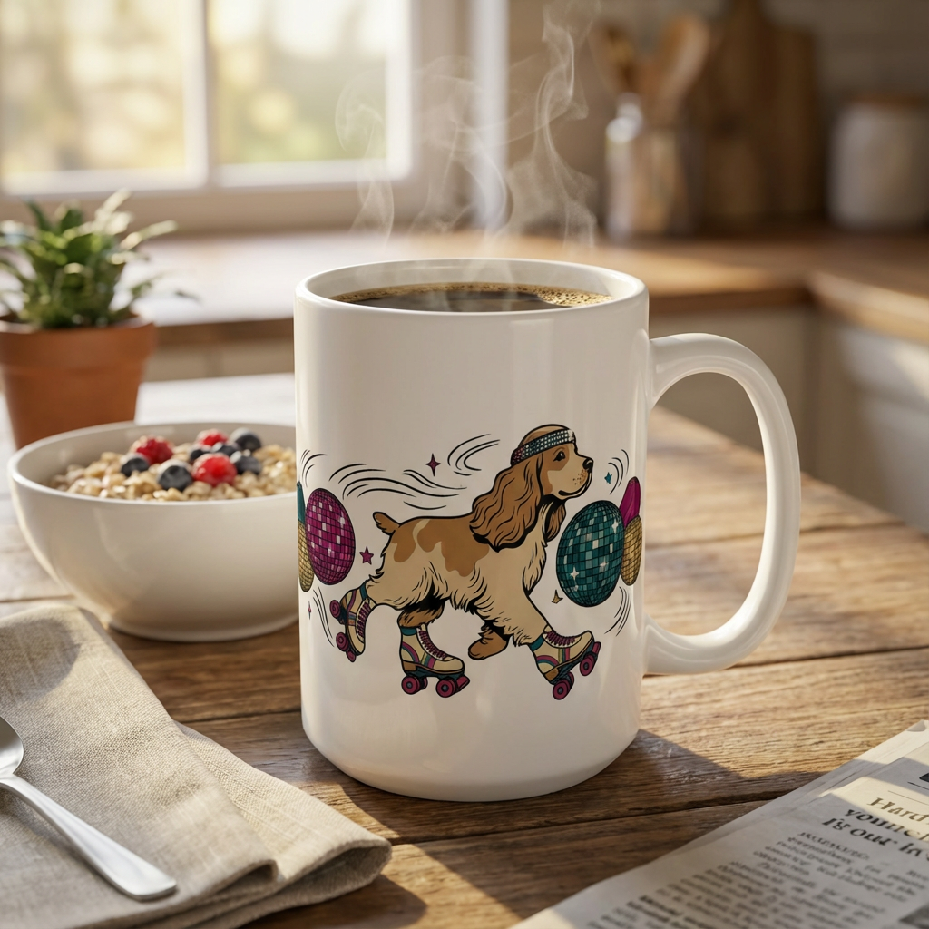 Hi-Fi Hounds - Roller Disco Spaniel 15oz Mug