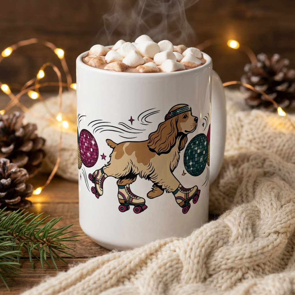 Hi-Fi Hounds - Roller Disco Spaniel 15oz Mug