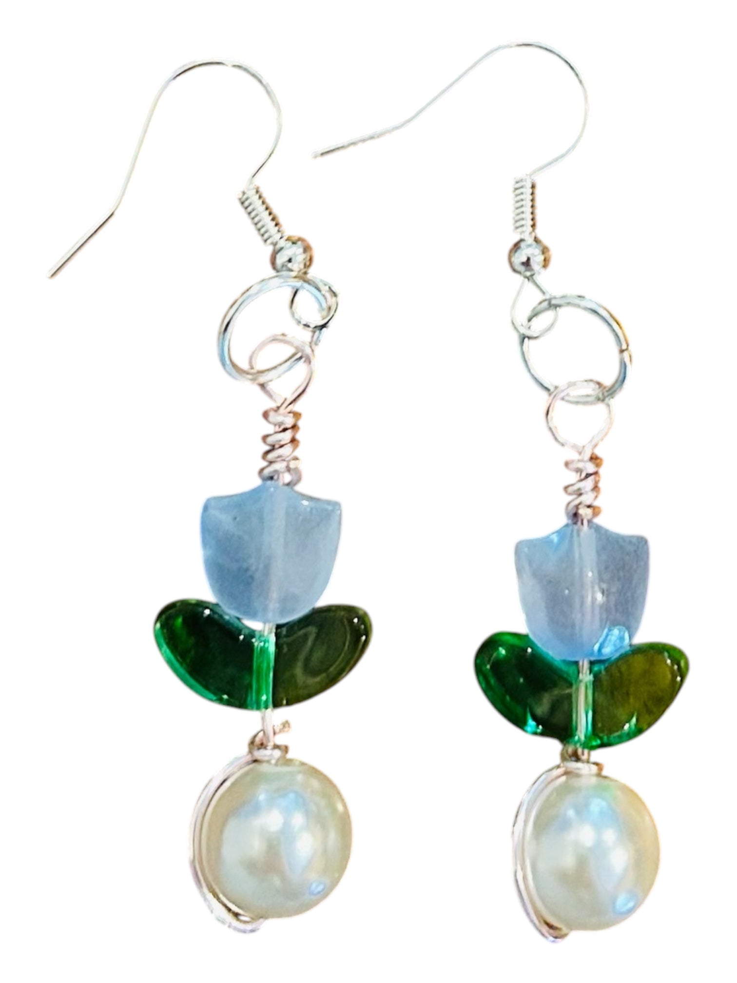 Beaded Tulip Earrings With Sterling Silver Hooks Michigan