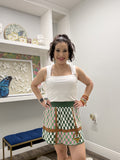 QOS Colorblock Checkered Horse Bit Skirt